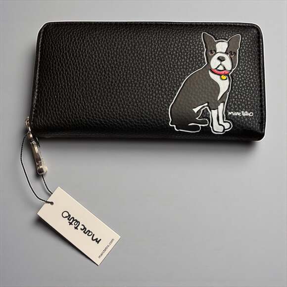 Marc Tetro Boston Terrier Black Glitter Wallet - Picture 1 of 4